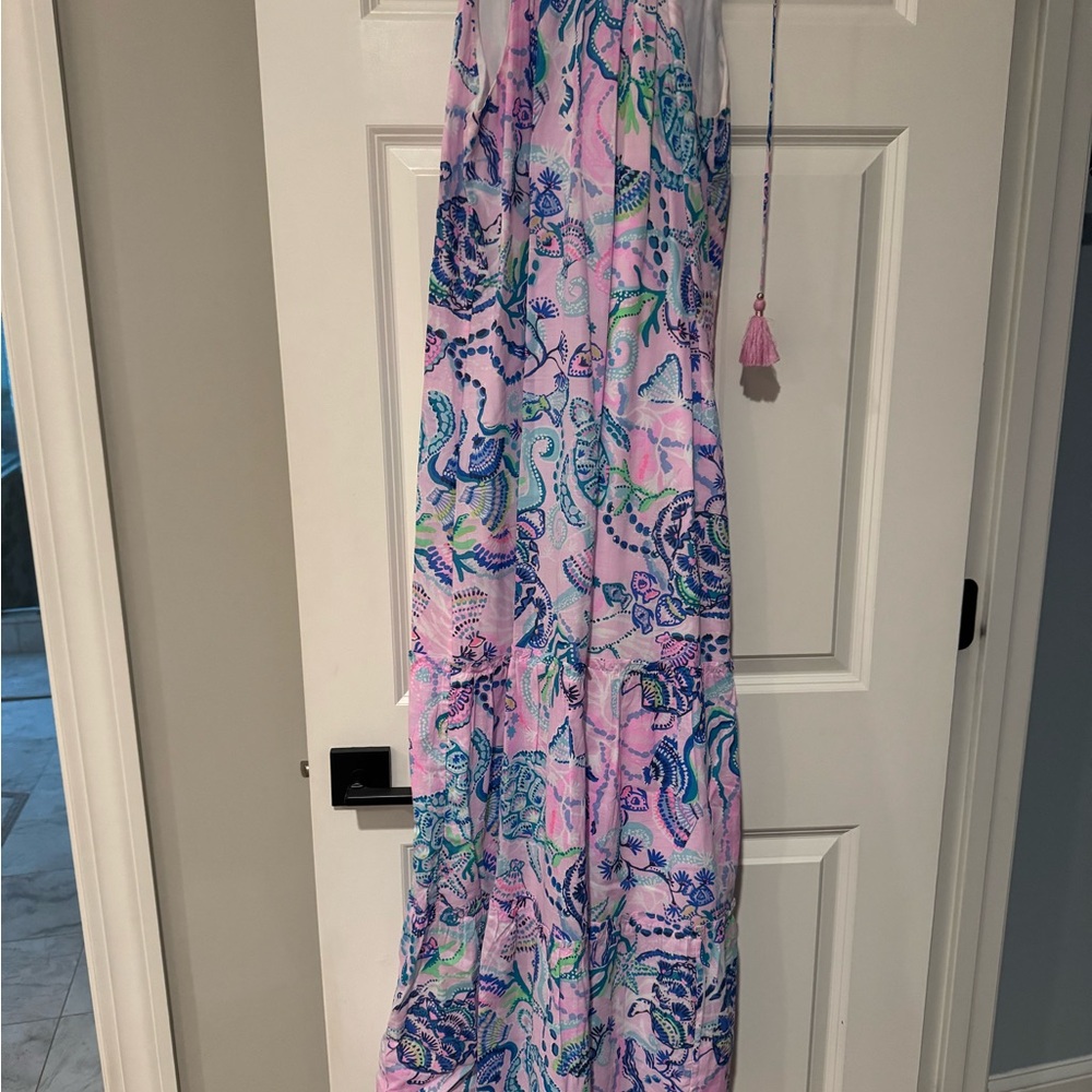 Lilly Pulitzer Pink and Blue Halter Dress